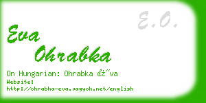eva ohrabka business card